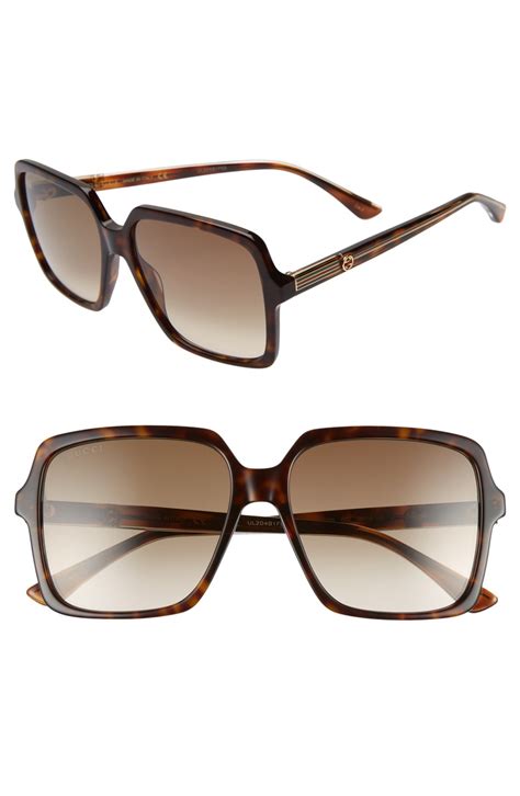 56mm gradient square sunglasses gucci|gucci 56mm exaggerated aviator sunglasses.